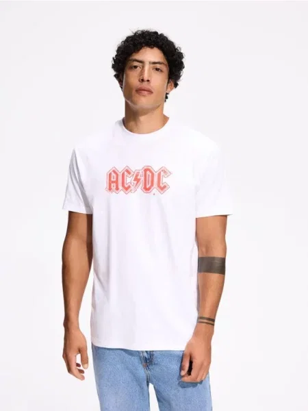 Reserved Tricou AC/DC crem