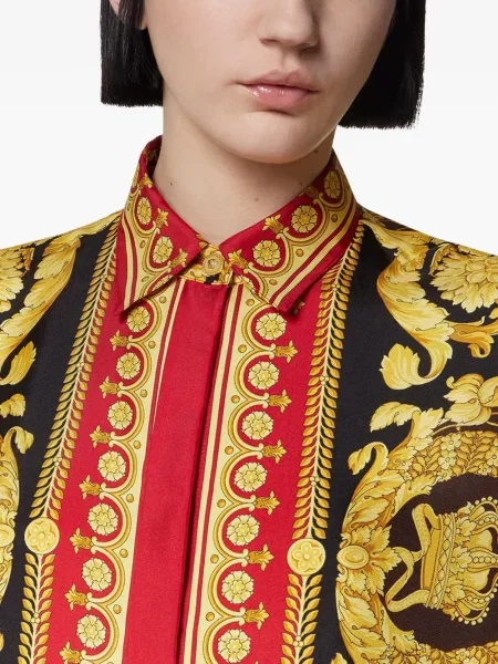 Cămașă Versace de mătase roșu