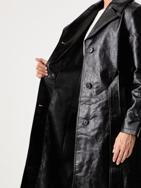 Кожаное пальто Dkny