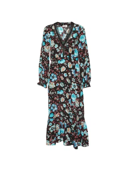 Rochie midi Sandro cu model floral cu imagine negru