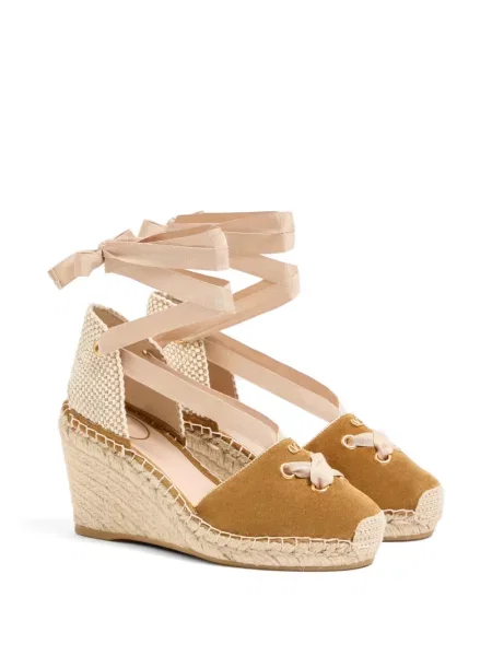 Espadrile Valentino Garavani din piele maro