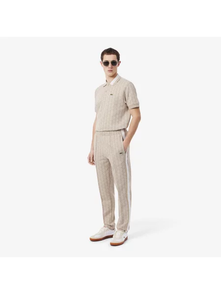 Lacoste Spodnie Dresowe Z Monogramem Paris beżowy