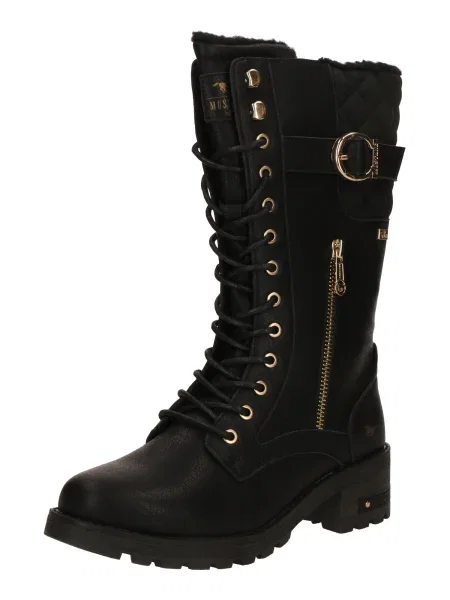 MUSTANG Cizme cu șireturi negru