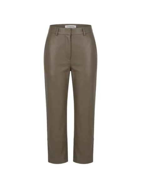 Pantaloni The Frankie Shop din piele maro