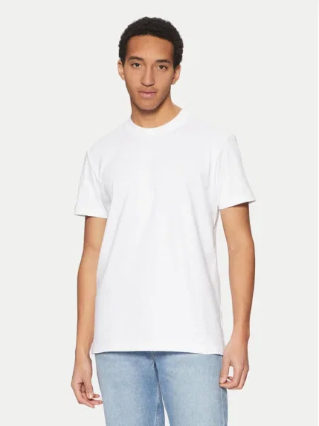 Tricou Calvin Klein Jeans scurt alb