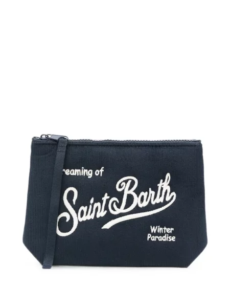 Geantă plic Mc2 Saint Barth cu broderie albastru