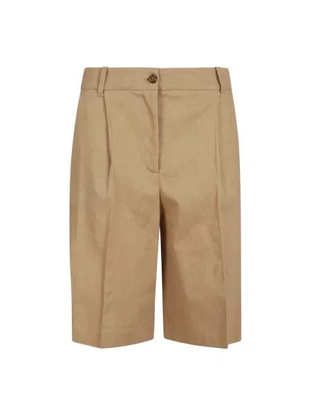 Lniane bermudy Pinko brązowe