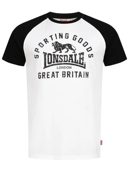 LONSDALE Tricou Trenance negru alb