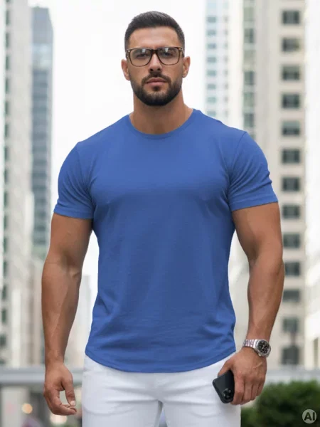 T-shirt basic Dstreet niebieski