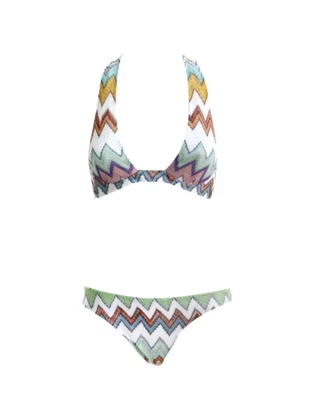 Bikini Missoni tricotate alb