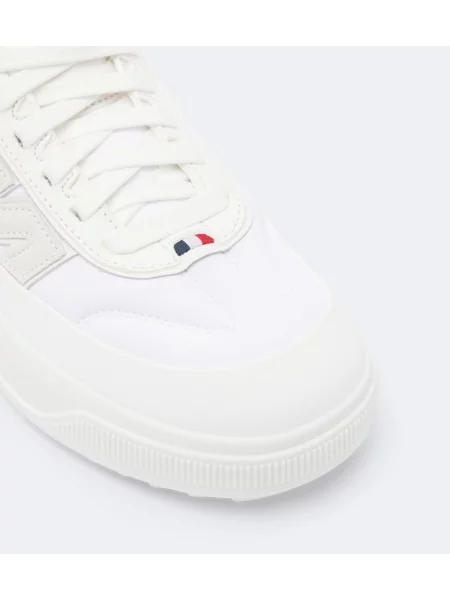 Sneakerși Moncler din piele cu platformă alb
