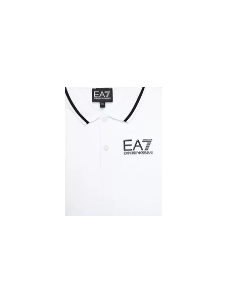 Polo majica Ea7 Emporio Armani s kratkimi rokavi bela