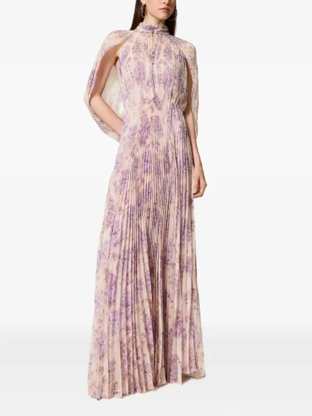 Rochie Twinset cu model floral cu imagine plisată