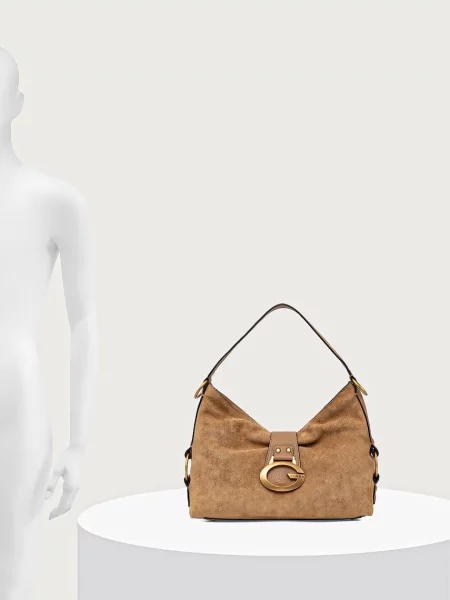 Замшевая сумка хобо Guess