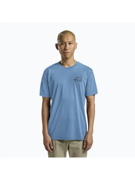 Tricou pentru bărbați Jack Wolfskin Vonnan Graphic peak trail sky blue albastru