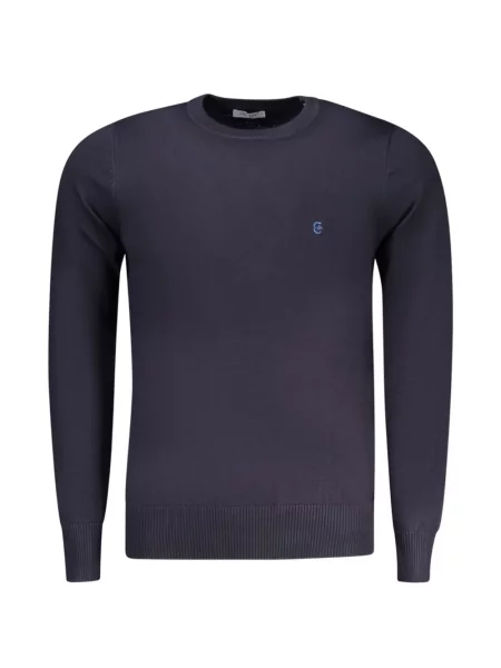 Pulover Coveri Moving cu broderie cu decolteu rotund albastru
