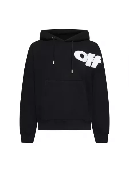 Bluza z kapturem Off-white z kapturem z dżerseju biała