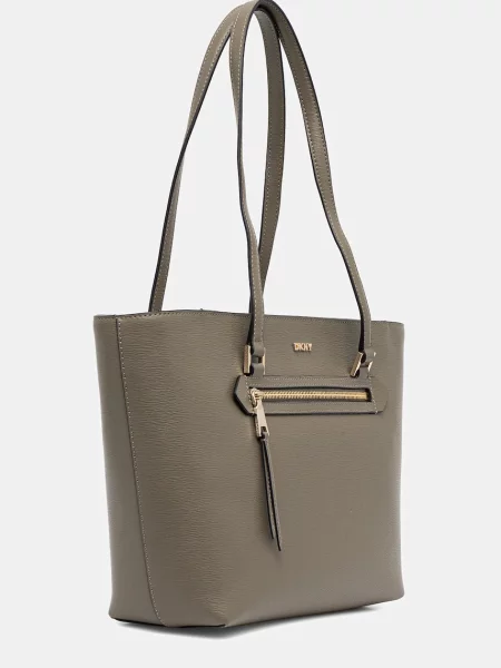 Кожаная сумка Dkny коричневая