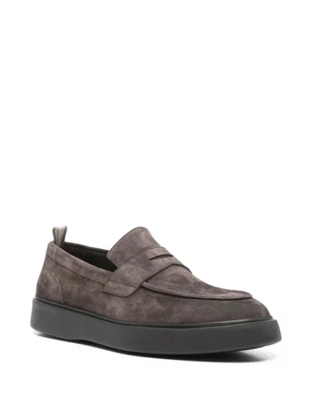 Pantofi loafer Officine Creative din piele de căprioară maro