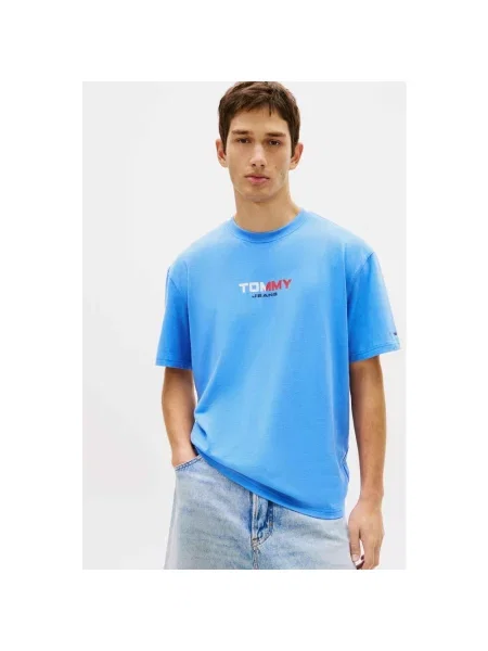 Koszulka z krótkim rękawem Tommy Jeans RLX LA Backprint niebieski czerwony S biały