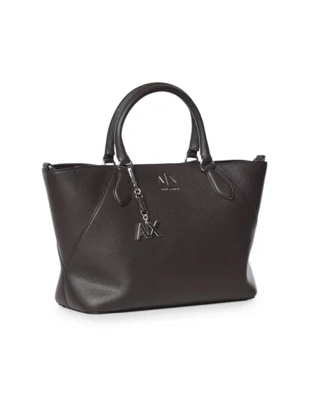 Shopperka Armani Exchange skórzana brązowa