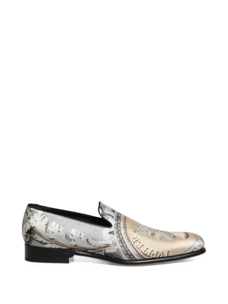 Loafers Dolce & Gabbana s potiskem šedé