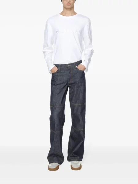 Tricou Helmut Lang cu broderie alb