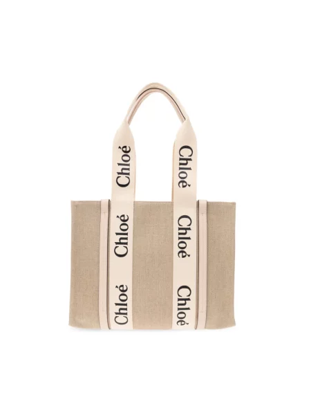 Lniana shopperka Chloe beżowa