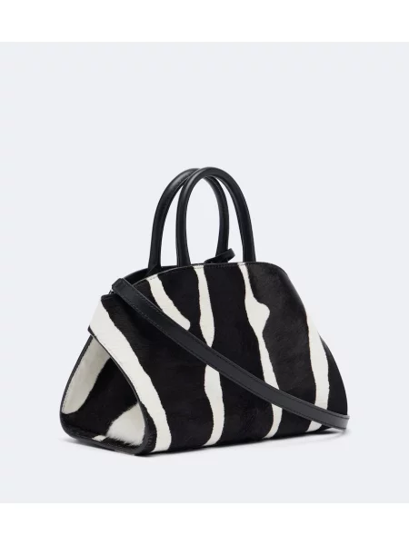 Geantă Ferragamo cu imagine cu model zebră negru