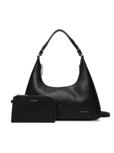 Calvin Klein Τσάντα Emblem Aop Perfor Lthr Bag μαύρο