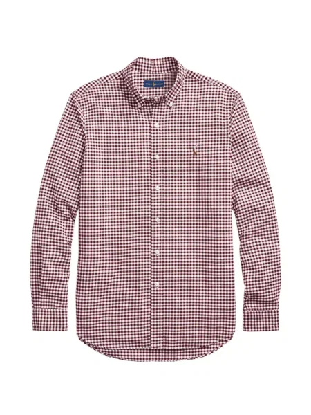 Tricou polo Polo Ralph Lauren cu glugă cu blană cu broderie roșu