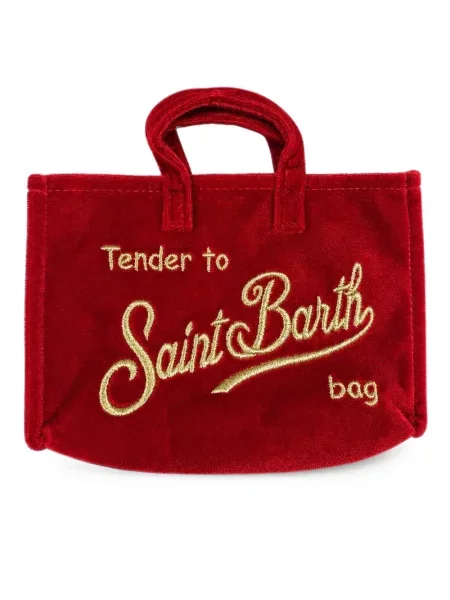 Geantă shopper Mc2 Saint Barth de catifea roșu