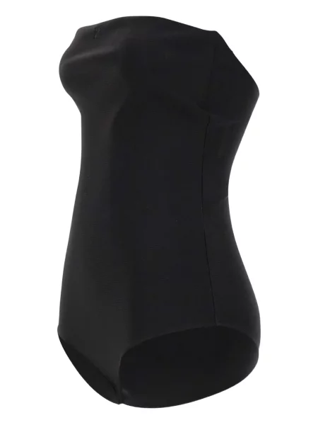 Haftowany body Courreges bez ramiączek czarny