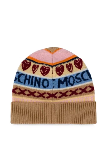 Шапка Love Moschino със сърца с автограф