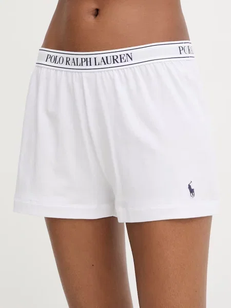 Polo Ralph Lauren szorty piżamowe z bawełną białe
