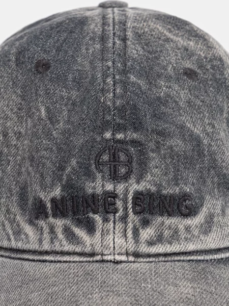 Anine Bing JEREMY BASEBALL CAP czapka z daszkiem jeansowa szara