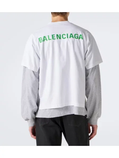 Tricou Balenciaga din jerseu alb