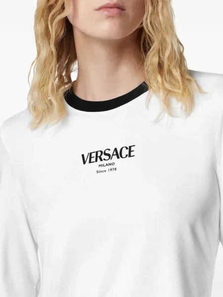 Top Versace lung alb