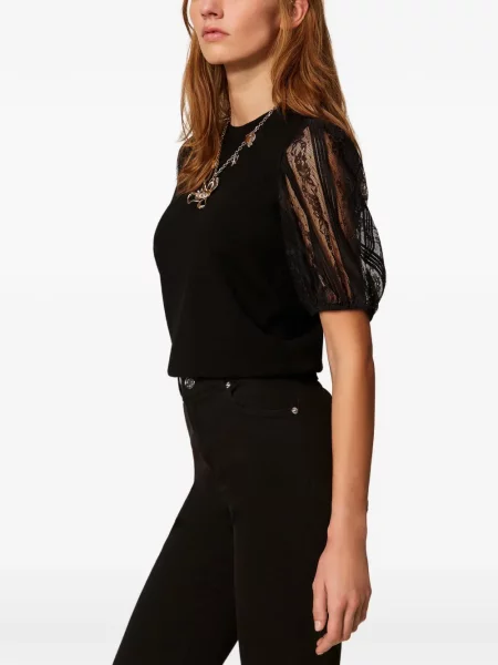 Tricou Twinset din dantelă negru