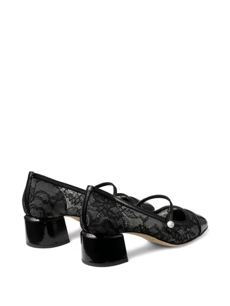 Pantofi cu toc Jimmy Choo din dantelă negru