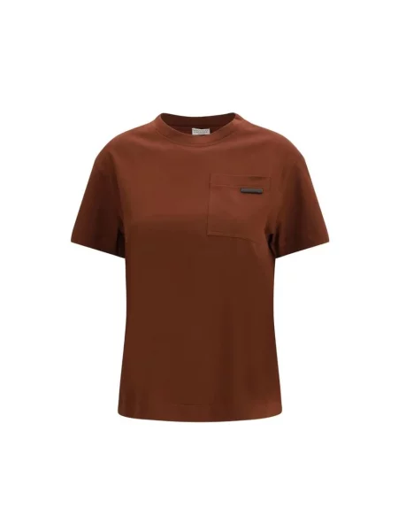 Koszulka Brunello Cucinelli brązowa