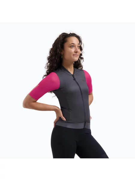 Tricou de ciclism pentru femei Rogelli Fast ebony/pink/coral roz