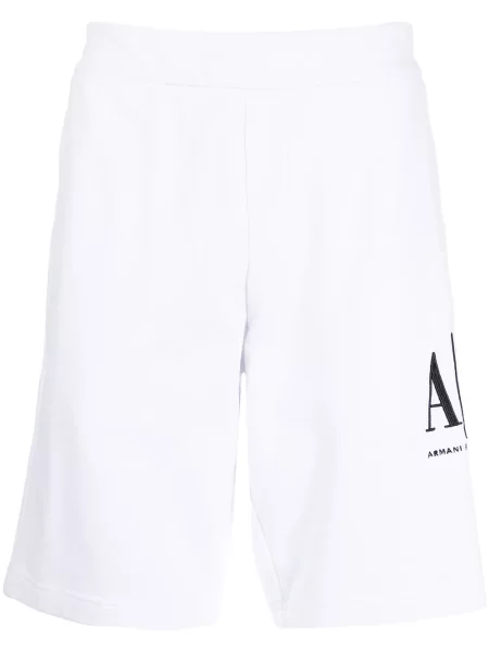 Pantaloni scurți Armani Exchange cu imagine alb
