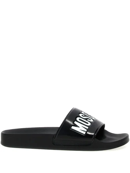 Papuci Moschino cu imagine negru