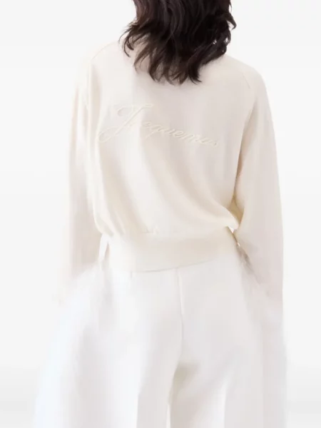 Cropp pulover Jacquemus cu broderie alb