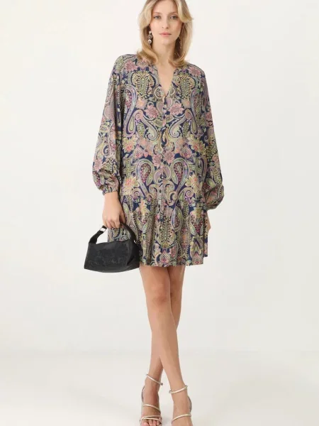 Рокля Medicine къса с уголемена кройка