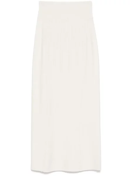 Fustă midi Mugler până la genunchi alb
