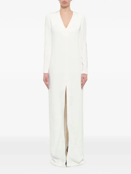 Rochie maxi Lanvin cu decolteu în V alb