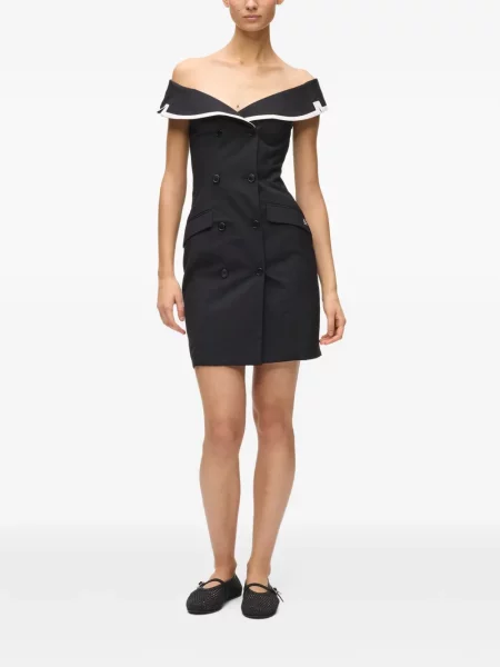 Mała sukienka mini Karl Lagerfeld dwurzędowa garniturowa czarna