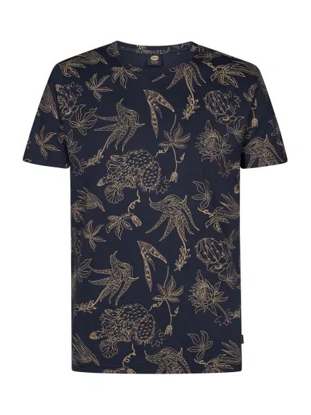 Petrol Industries Tricou / bleumarin bej